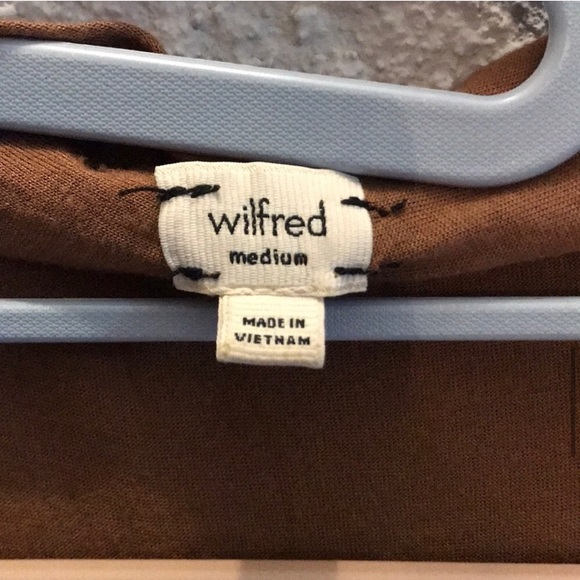 Wilfred Wrap Dress Short Sleeve Brown Size Medium - Picture 7 of 12